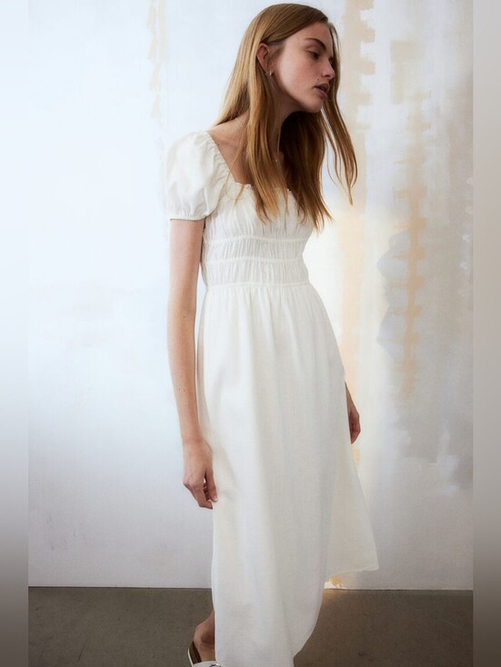 H&M Dresses & Skirts - H&M Linen Blend Smocked Waist Dress Size XL